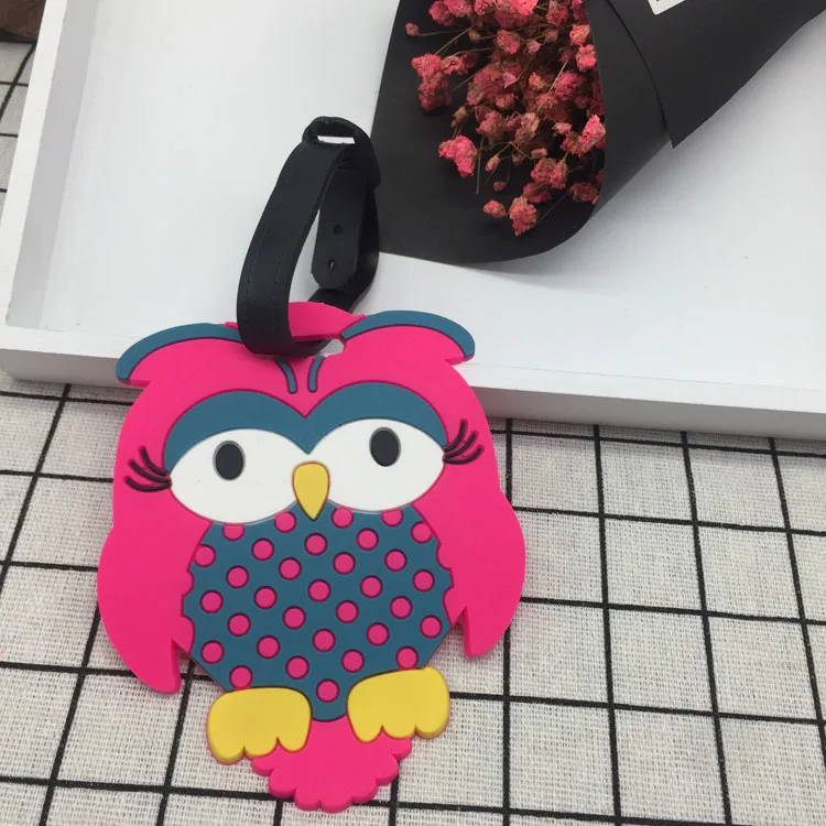 2020 креативная бирка для багажа мультяшная сова силикагелевый чемодан ID-адрес