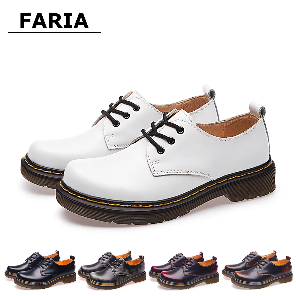 2020 винтажные туфли из натуральной кожи в стиле ретро с низким берцем массивные