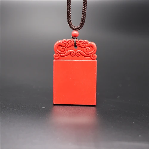 Китайский натуральный красный Органическая киноварь камень дракон кулон