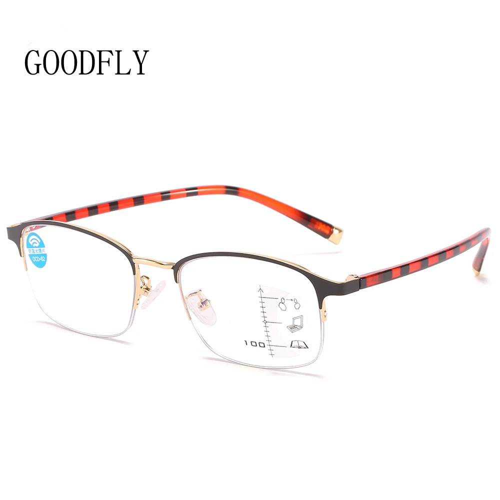 

2021 Progressive Multifocal Reading Glasses Men Women Blue Light Blocking Glasses Super Light Square Computer Glasses Presbyopic
