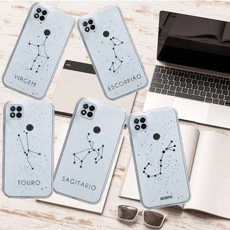 

Twelve constellations Phone Case Transparent for Xiaomi redmi note 8 9 10 11 t lite pro ultra mix 4 k40