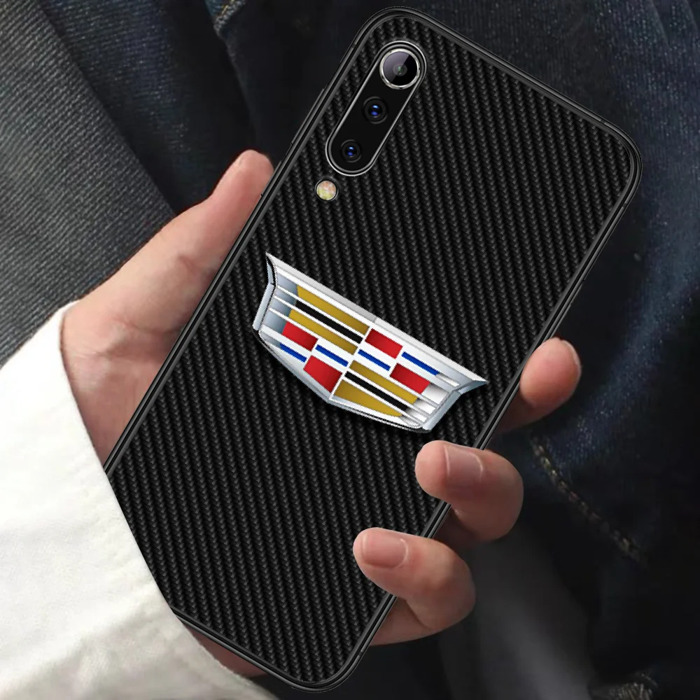 

Luxury Sports Car For Cadillac Phone Case For XIAOMI MI Note 8 9 T 10 Pro Lite SE A2 A3 POCO X M MAX 2 3 black Funda Trend Cover