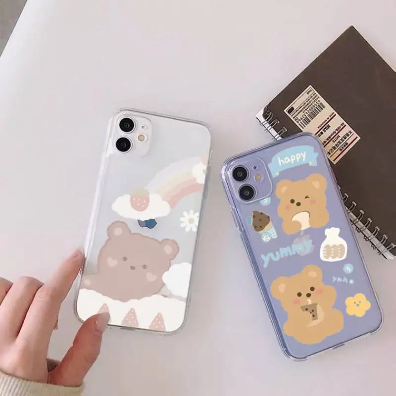 

Ilustrasi kartun hewan lucu Phone Case Transparent soft For iphone 12 11 13 7 8 6 s plus x xs xr pro max mini