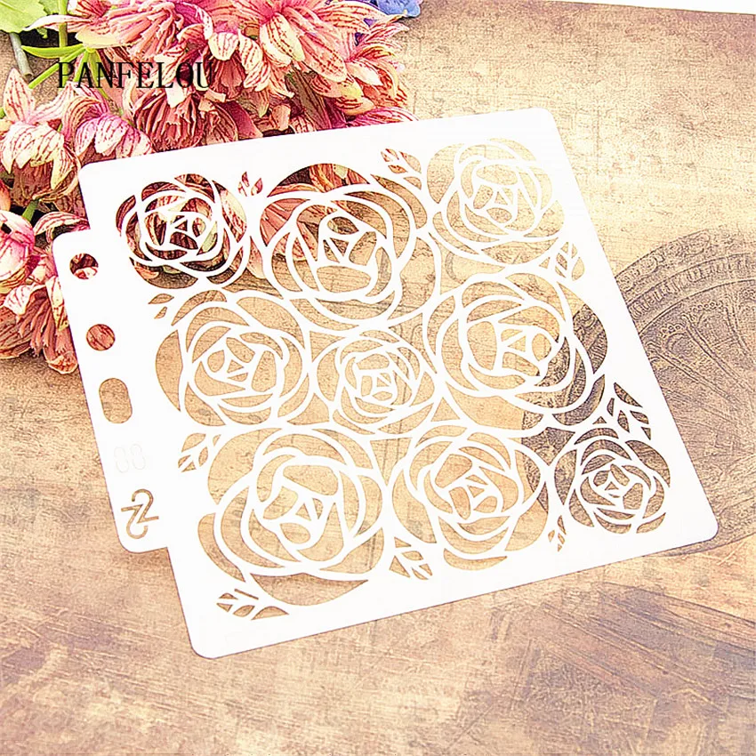 Романтические трафареты в форме розы для скрапбукинга Пластиковая форма щит