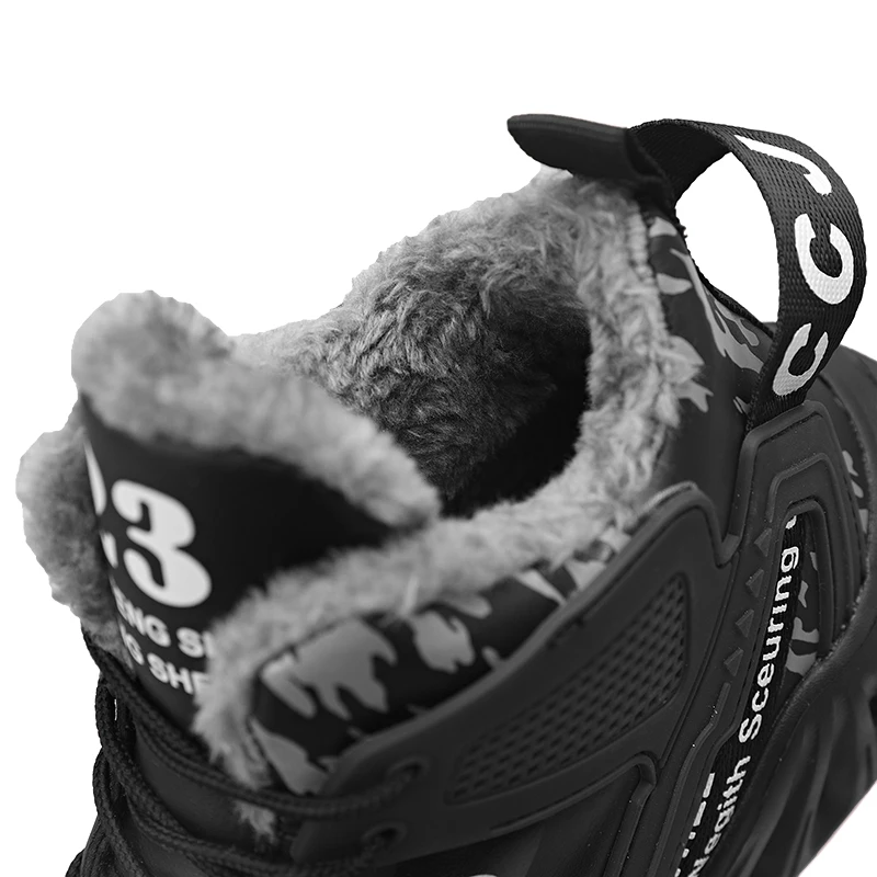 Abhoth Hiking Shoes Men Sneakers 2021 Winter Plus Velvet Keep Warm Waterproof Training Sneakers Outdoor Anti-Slip Running Shoes