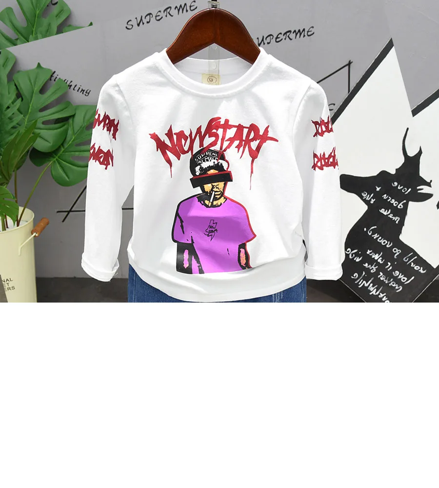 t-shirt Осенне-весенняя рваная джинсовая куртка с принтом Микки Мауса и утки для маленьких мальчиков+ джинсы комплект из 2 предметов для мальчиков и девочек, Детский костюм для детей возрастом от 2 до 7 лет - Цвет: t-shirt