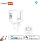 Умная розетка Wi-Fi Tuya, 16 А, стандарт ЕС, с монитором питания, дистанционное управление через приложение HomeKit, работает с Alexa, Google Assistant