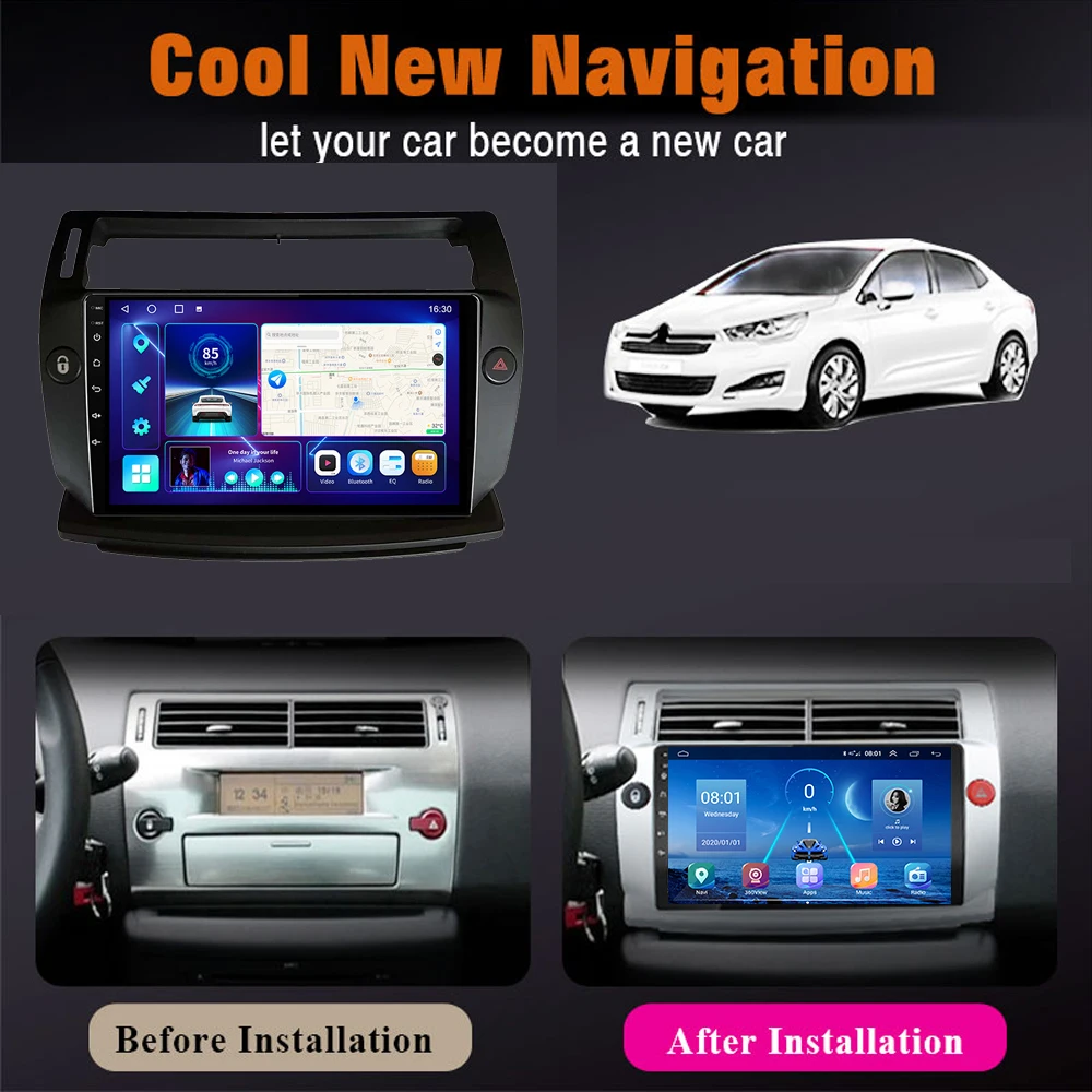 $113.67 JUSTNAVI 8G 128G For Citroen C4 C-Triomphe C-Quatre 2004 - 2011 2 din Car Radio Multimedia Video Player Android 2din GPS 2G DSP