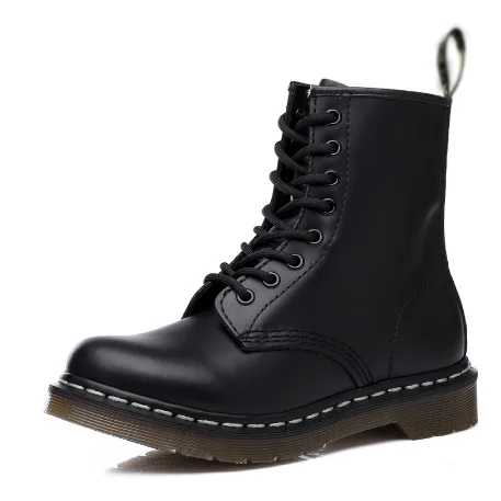 Зимние теплые ботинки для пар из воловьей кожи с плюшевой подкладкой женские