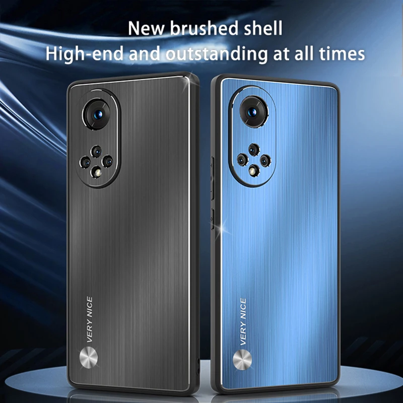brushed phone case for huawei honor 50 pro honor 50e hard strength metal brushed back paneltpu soft edge all round protection free global shipping