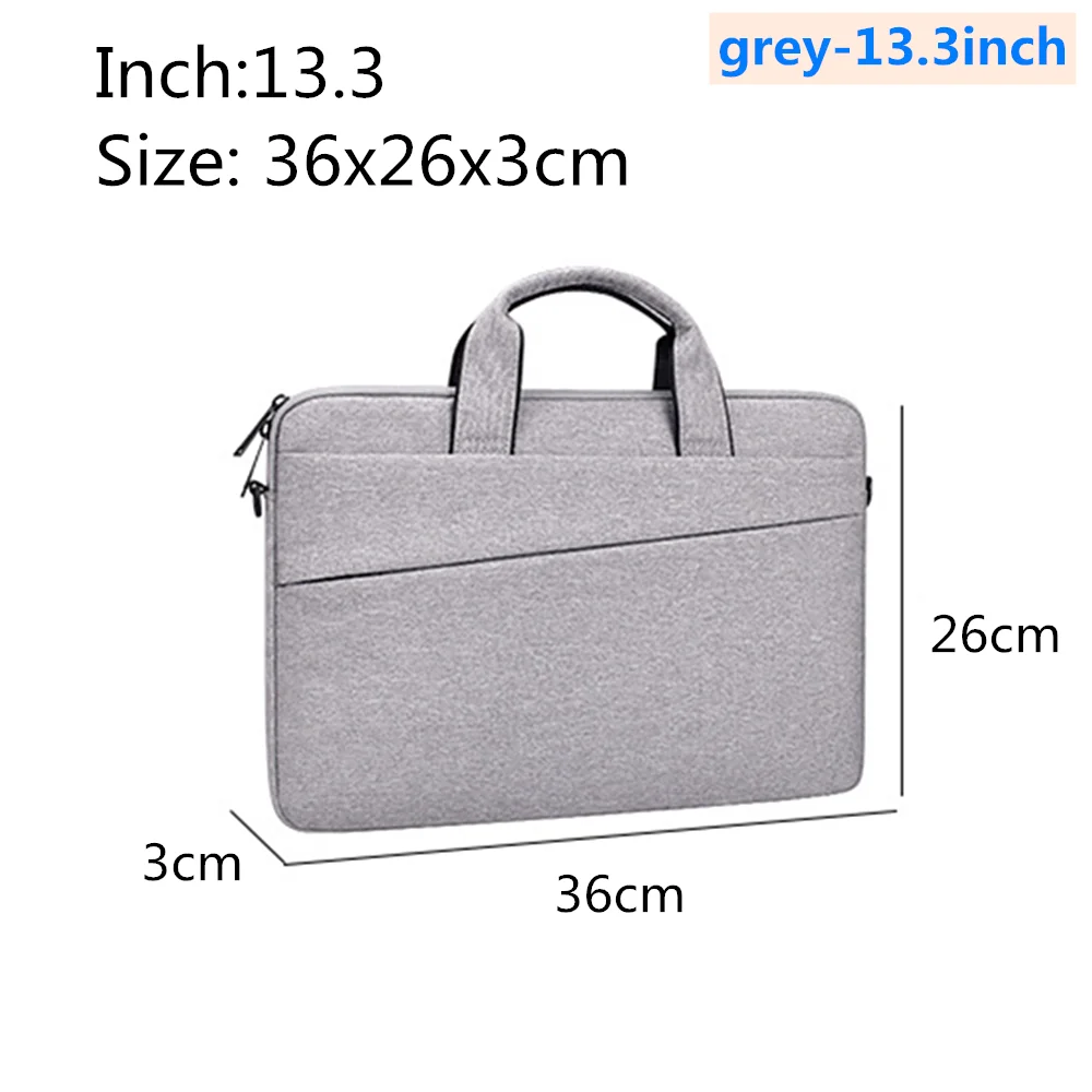 grey-13.3inch Водонепроницаемая сумка для ноутбука 13,3, 14,1, 15,4, 15,6 дюймов для Macbook Air Pro, 15,6 дюймов для ноутбука Apple, диагональный портфель - Цвет: grey-13.3inch