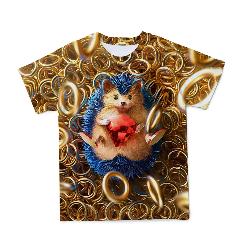 

3D Boys T-Shirt Mario Supersonic Sonic Summer Print Funny Costume Children's Clothing Kids Clothes Baby Tee (customizable)