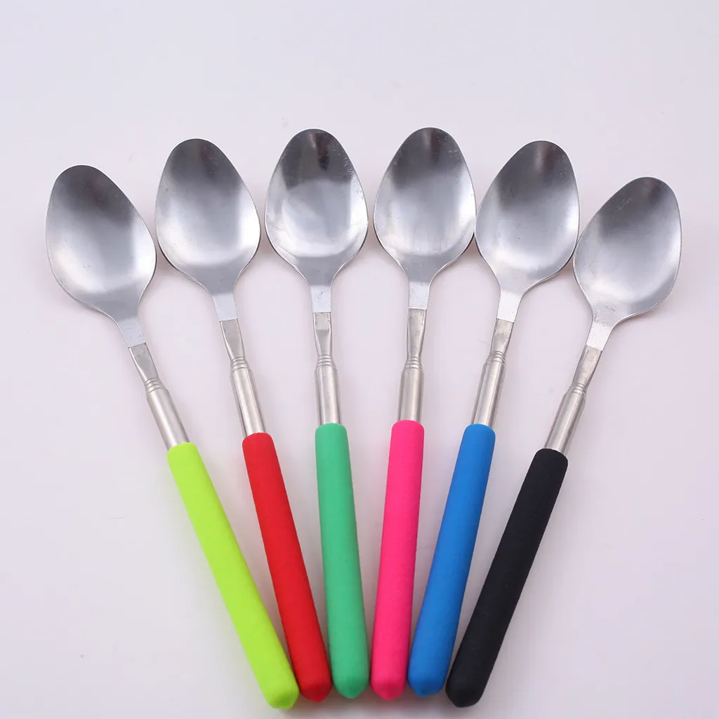 Забавная ложка длинная Выдвижная телескопическая Freeloader трюк розыгрыш