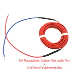 15 м соединительный 12k 33Ohm фторопласт углеродного волокна нагревательный кабель пол Электрический Теплый провод, номер нагреватель горячей линии Minco тепла