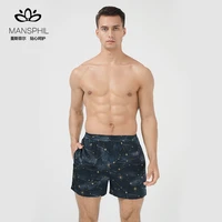 luxury silk print mens shorts mulberry silk underwear sleep shorts lounge pajamas with pocket beachwear shorts for men