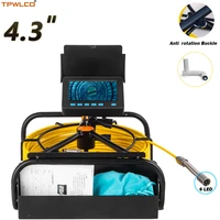 4 3inch lcd color monitor drain pipe sewer inspection camera system 20m cable high quality endoscope camera 17mm with 6pcs leds