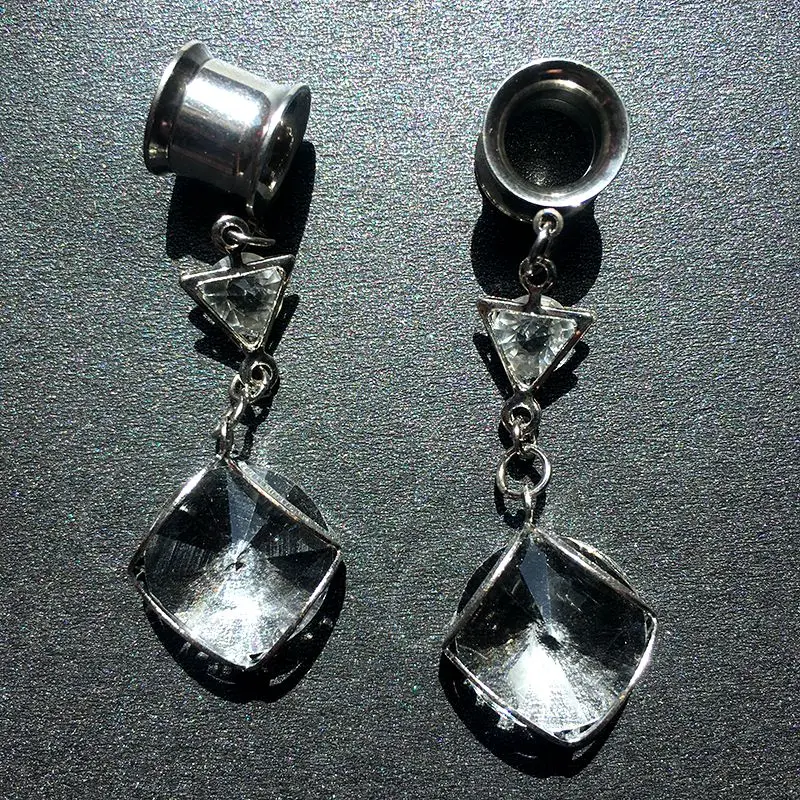 

2PCS Dangle Ear Tunnels Gauges Earrings Plugs Stretchers Ear Piercing Expander Ear Expansion Tunnel Plug Reamer Body Jewelry