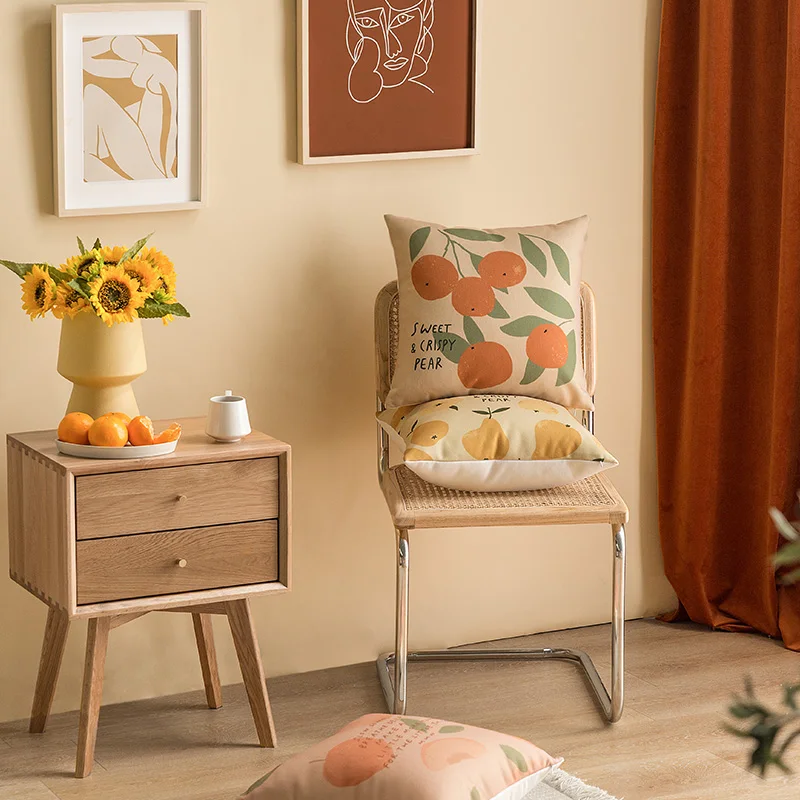 Скандинавская Подушка с фруктами чехол для надписью наволочка грушами подушка