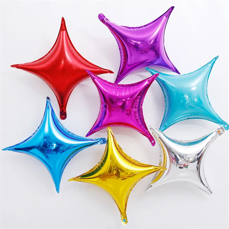 

10 Inch Wedding Holiday Party Decoration Supplies Light Board Four-Pointed Star Aluminum Foil Balloon Star Aluminum Film Balloon