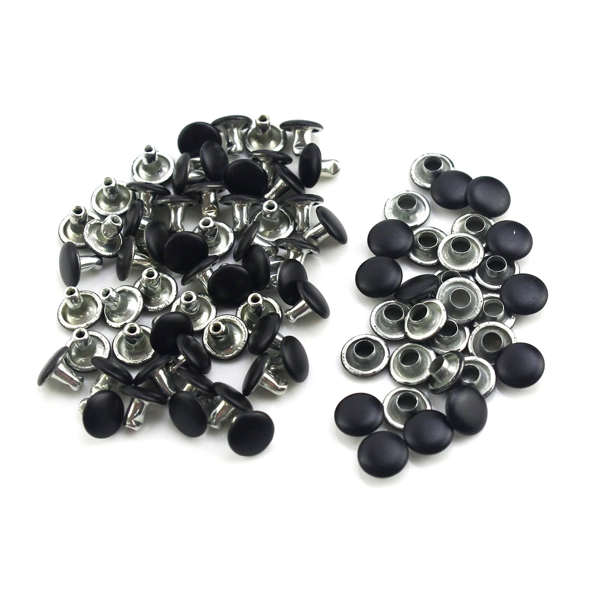 100 комплектов 6/8 мм металлические двойные заклепки Шпильки черные белые с круглой