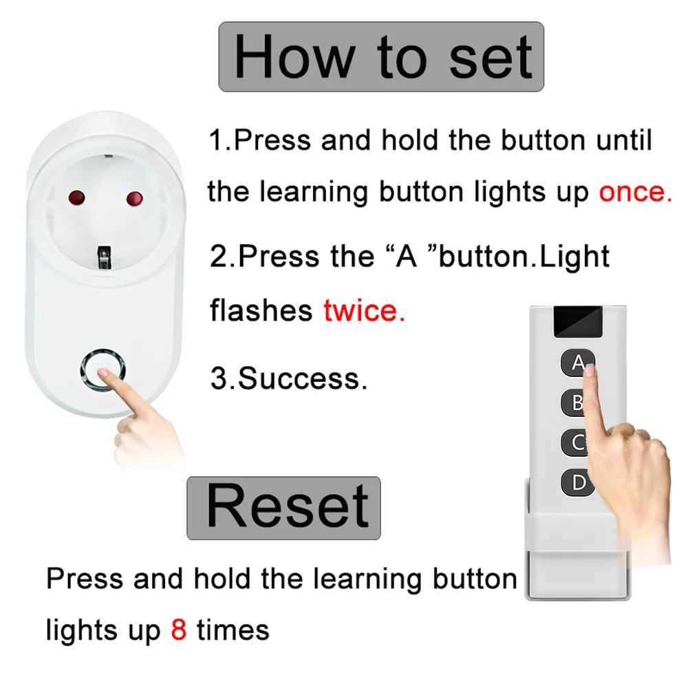 Беспроводной Выключатель с дистанционным управлением 433 МГц В переменного тока