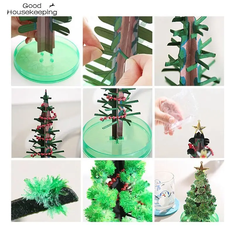 3 Types 14cm Magic Growing Christmas Tree DIY Fun Xmas Gift Toy for Adults Kids Home Festival Party Decor Props Mini | Дом и сад