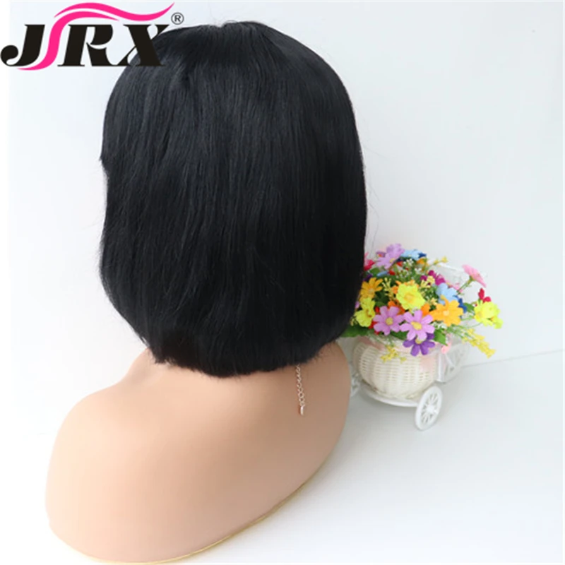 Короткие парики из человеческих волос с челкой парик натуральных прямые
