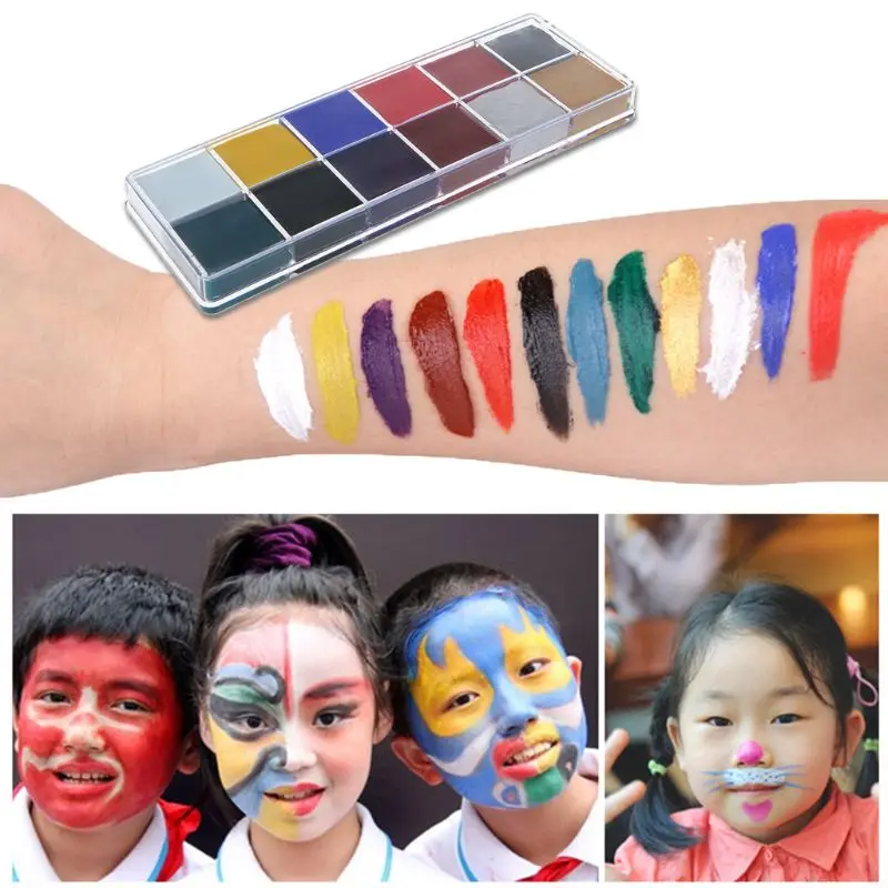Профессиональная масляная краска для лица и тела 12 цветов пигмент красоты набор