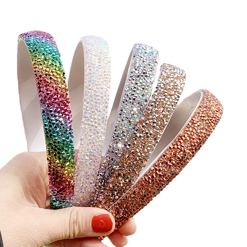

Colored Rhinestones Headbands For Women Diamond Hair Accessories Pearl Headband for Girls Crown Flower Hairbands Head Wrap