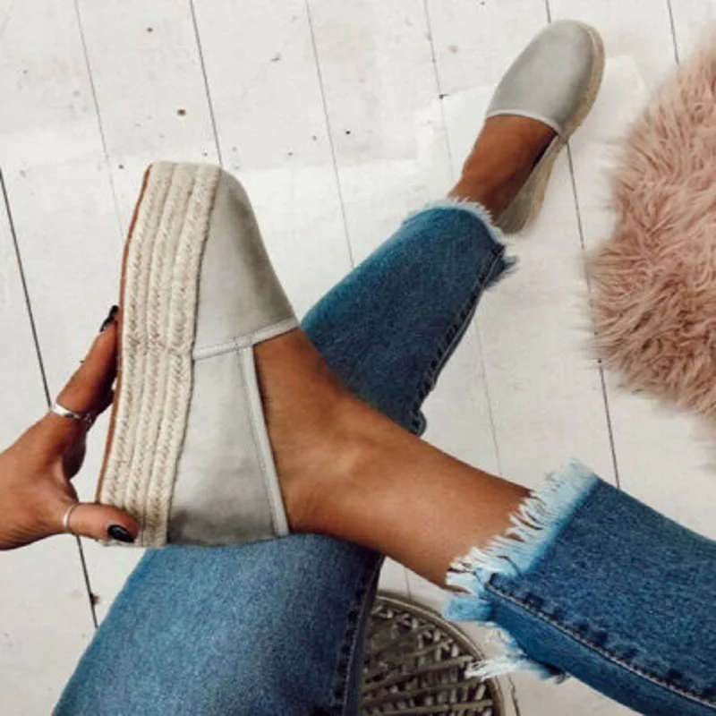 Женские туфли на плоской подошве MoneRffi Espadrilles толстой 2019 | Обувь