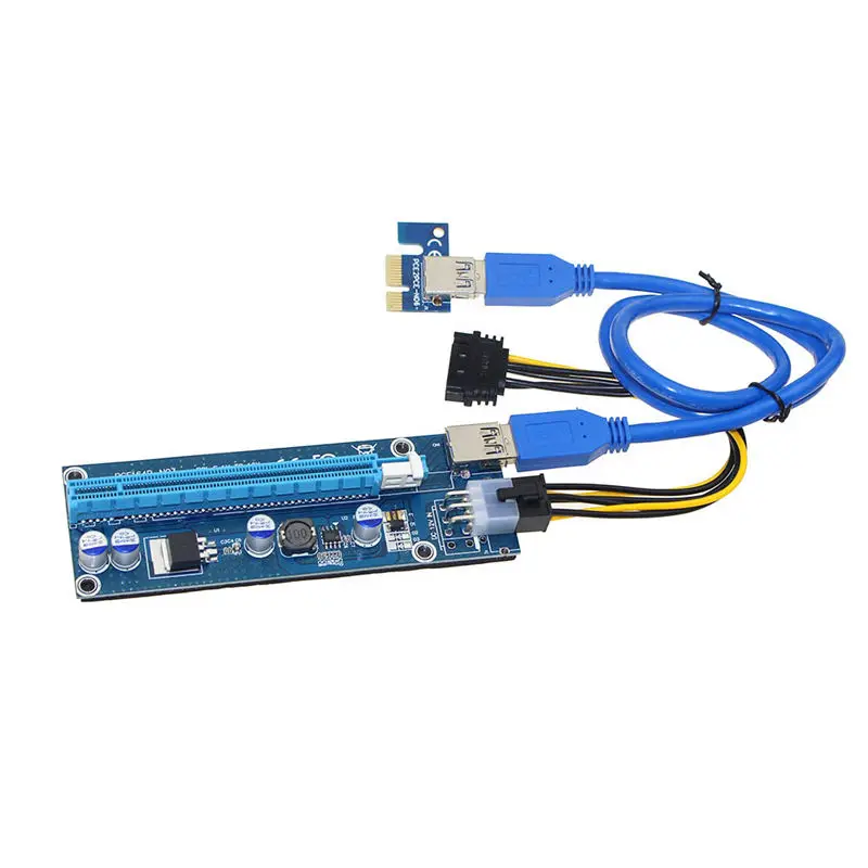 Pci-E Riser Pci E Express 1X To 16X Card Usb 3 0 Sata 6Pin кабель питания для Btc Bitcoin Mining Antminer Miner |