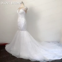 new boho mermaid lace wedding dress factory custom made real photo beaded lace bridal gown unique back