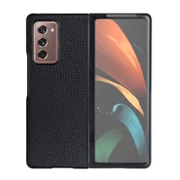 for huawei mate x2 case genuine leather shockproof cover for mate x2 5g lychee pattern leather pc back case