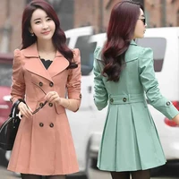 2019 autumn winter coat women casual wool solid jackets blazers female elegant double breasted long coat ladies plus size 4xl