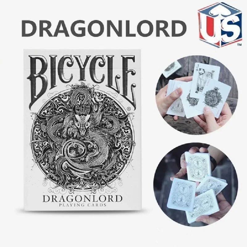 Велосипедный спорт DragonLord белый колода игральных карт Стандартный покер Размеры