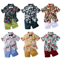 boys clothing sets summer gentleman suits cotton short sleeve shirt shorts 2pcs baby suit kids clothes children clothing set