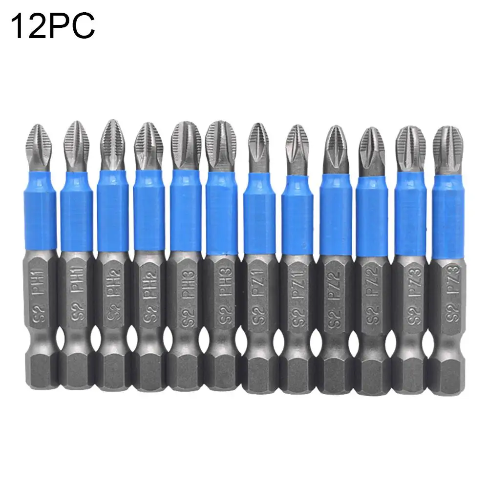 12 шт. Нескользящие магнитные сверла PH1 PH2 PH3 PZ1 PZ2 PZ3 электрическая отвертка сверло