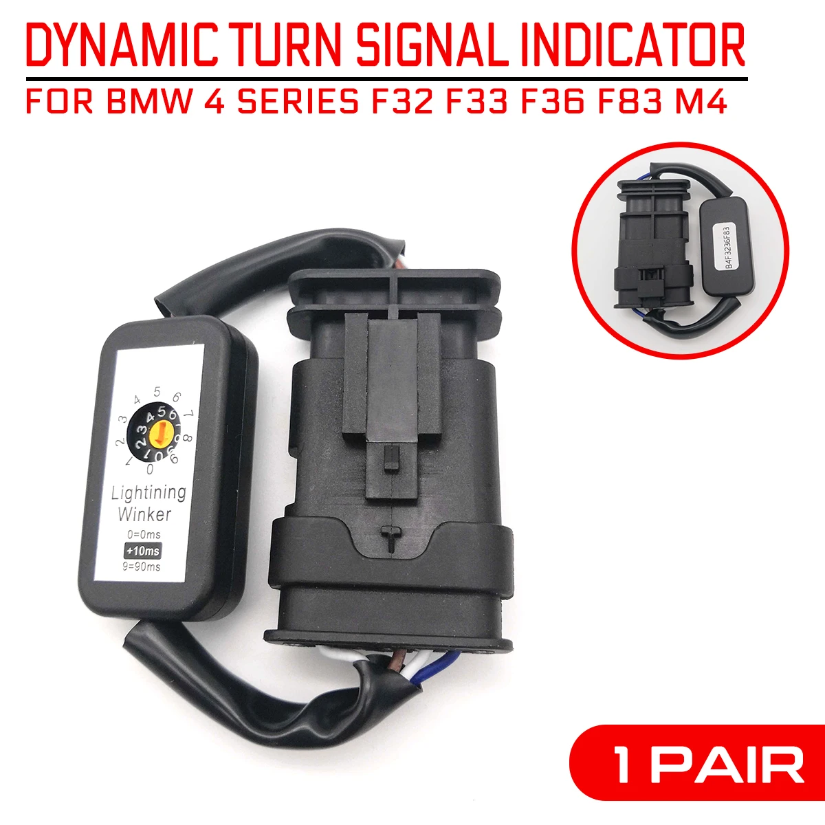 

Dynamic Turn Signal Indicator LED Taillight 2Pcs Black Add-on Module Cable Wire Harness For BMW 4 Series F32 F33 F36 F83 M4