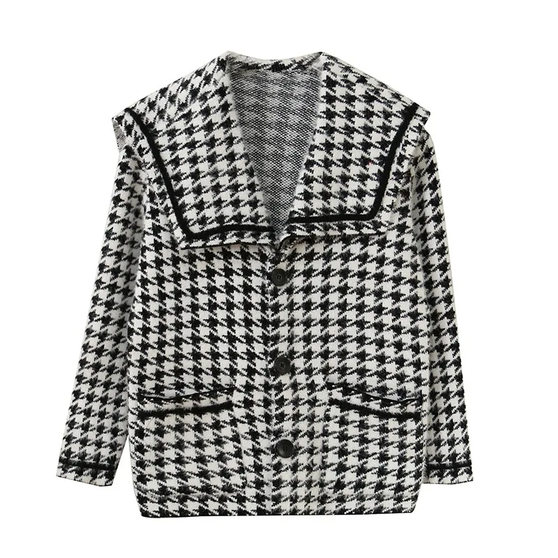

Xiaoxiang style sweater jacket women loose and versatile autumn and winter small Korean retro knitted cardigan trend