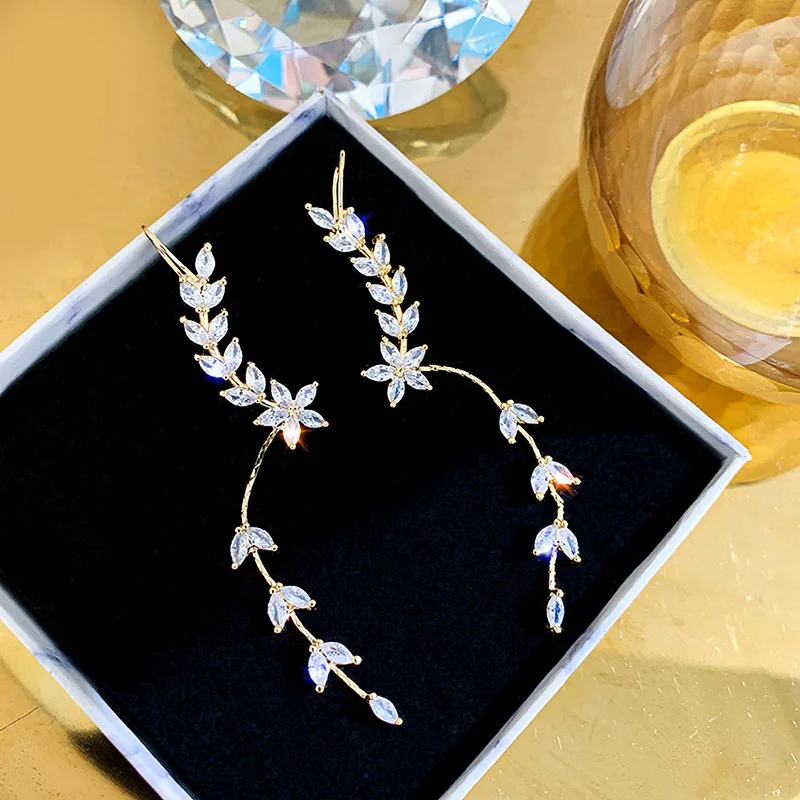 Корейские Роскошные циркониевые серьги с кисточками для женщин 2019 модные