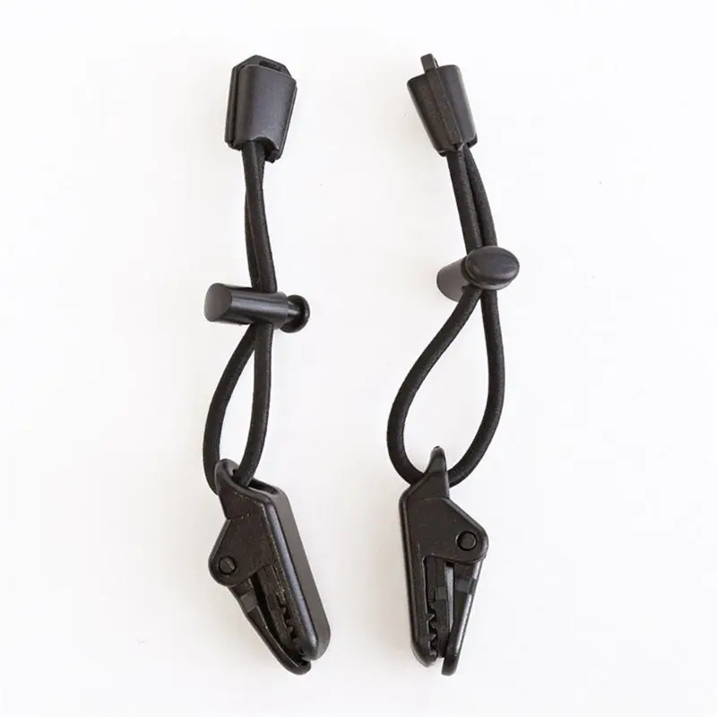 

2pairs Race Bib Number Fixing Clips Buckles Loop Holder Elastic Rope Running Bag R66E