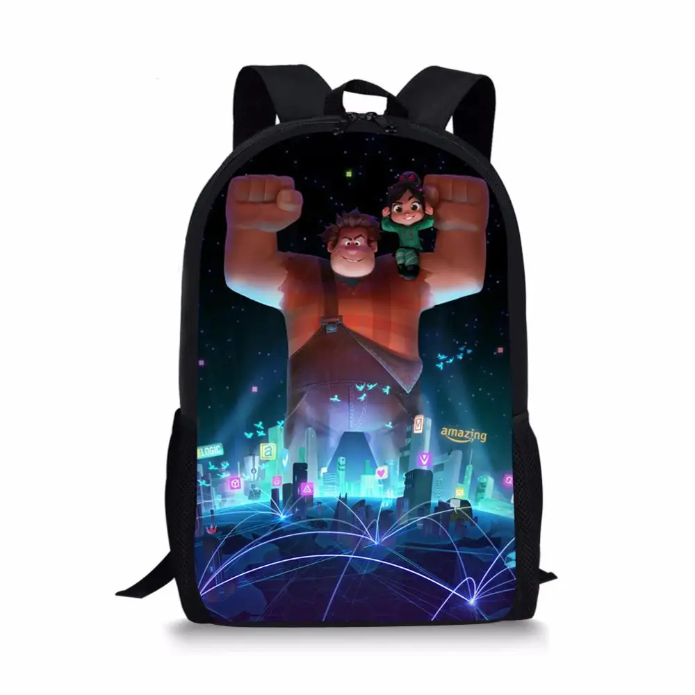 Fashion Children's Backpack Wreck-It Ralph Book-Bags Kids Boys Mochila Infantil Age 1-6 Ralph School Bag Child Backpack