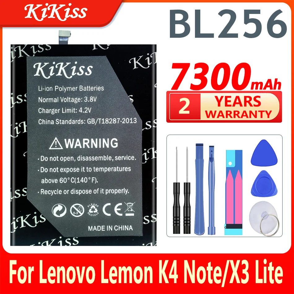

Оригинальный аккумулятор KiKiss 7300 мАч BL256 для сотового телефона Lenovo Lemon K4 Note K4note A7010 / X3 Lite K51c78