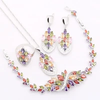 dandy will silver 925 dubai jewelry sets for women multi wedding luxury gift earrings necklace ring pendant bracelets