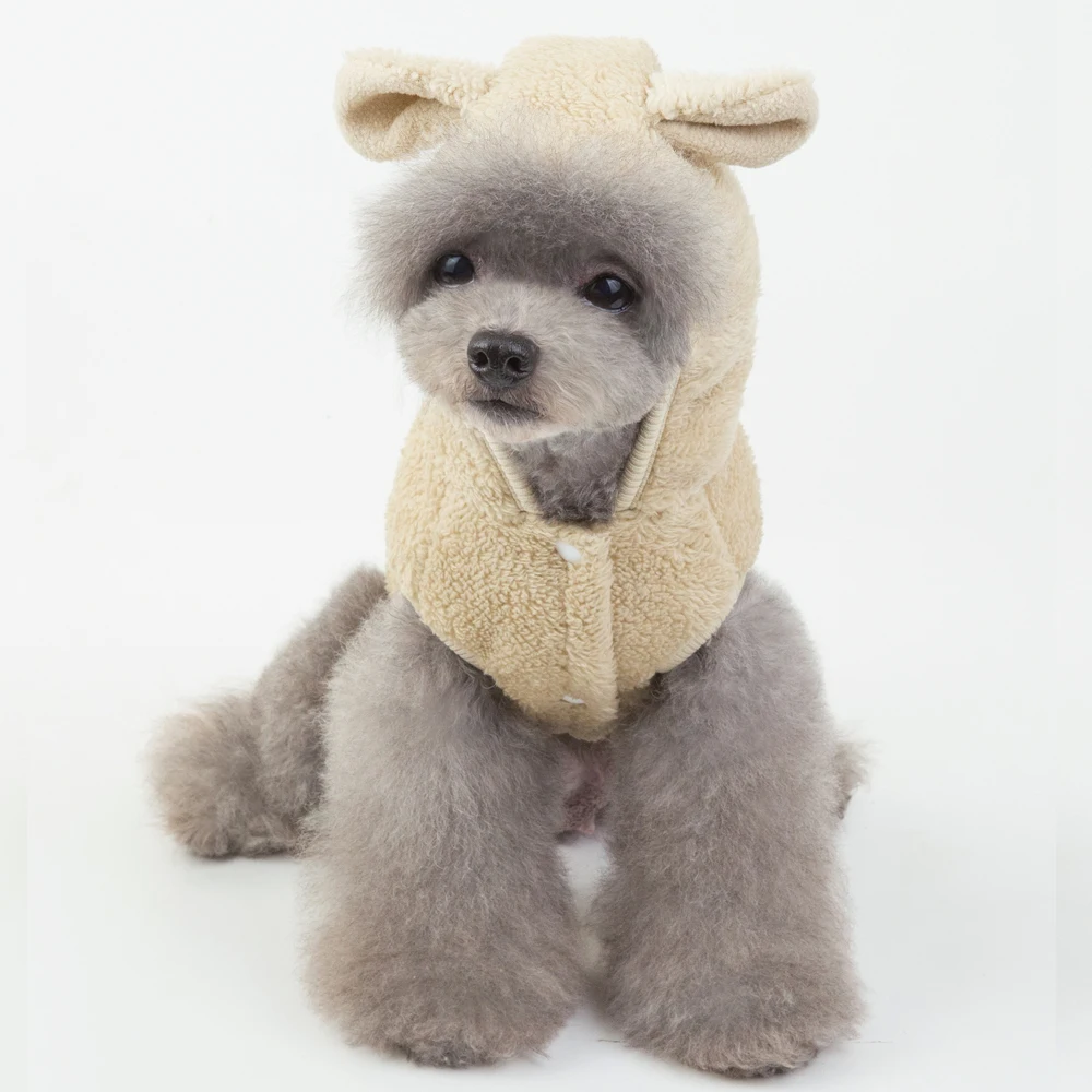 Новинка Зима 2019 Флисовая теплая куртка с капюшоном для собак одежда маленьких