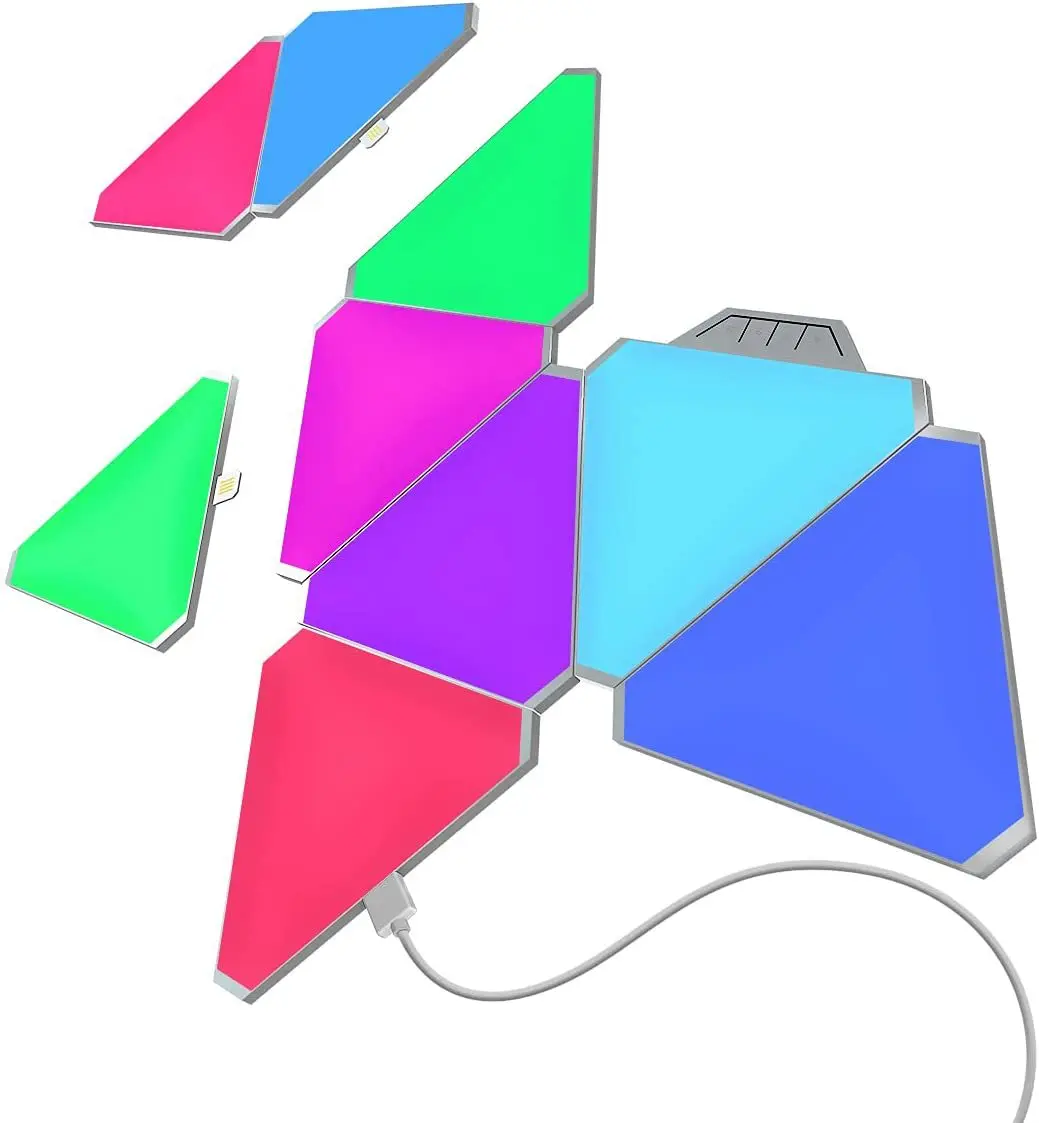Smart Triangle RGB LED Light Panel Triangle Wall Lamp Rhythm Edition 9 Pack,for Bedroom,Living,Gaming Room,Party Decor Light enlarge