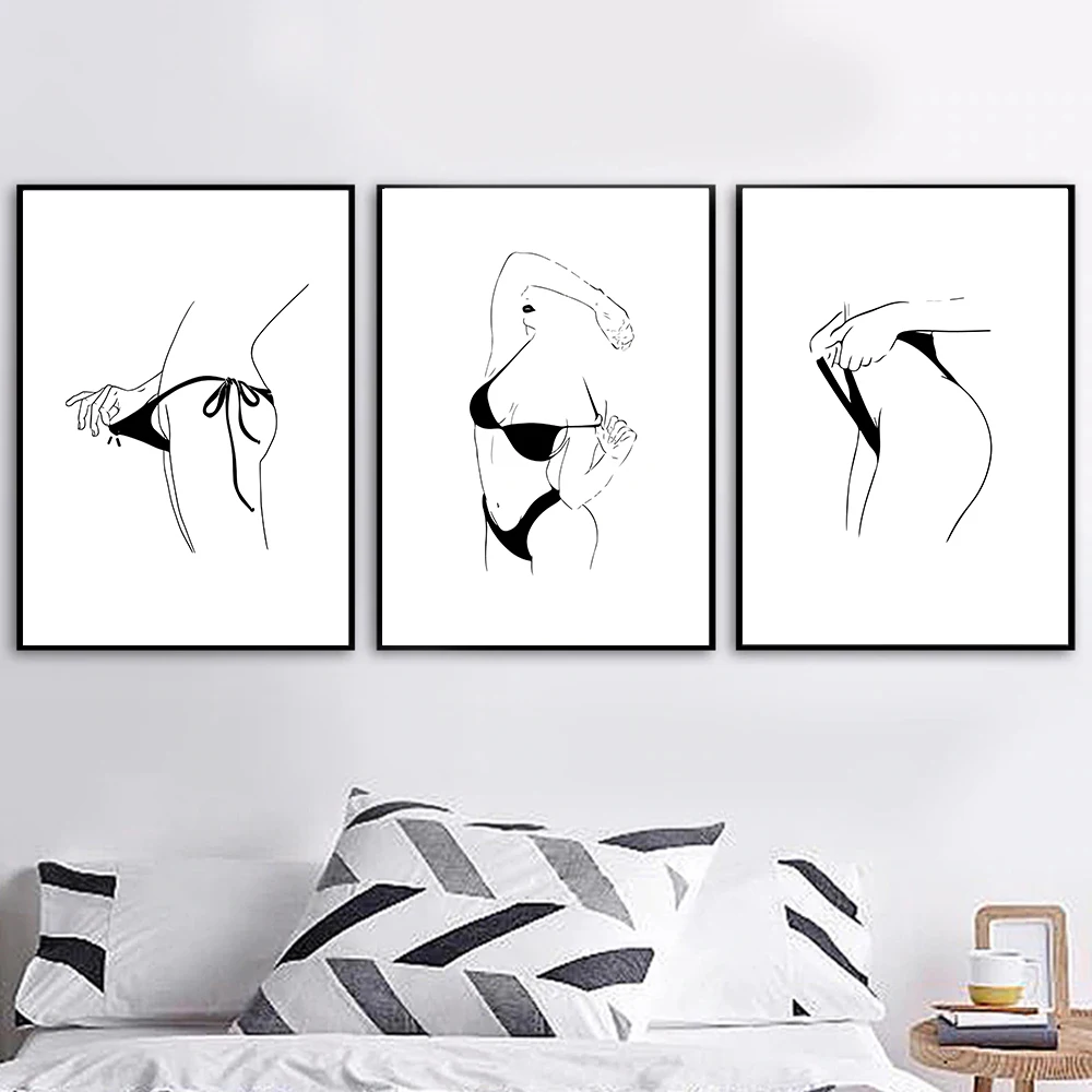 Обнаженная фотография для девочек Картина на холсте спальни настенное искусство