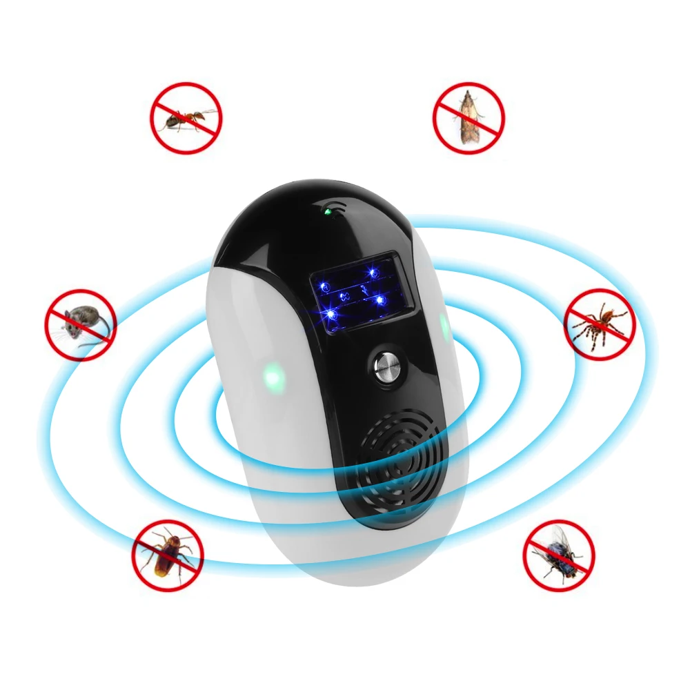 US EU Plug Электронный ультразвуковой от вредителей Отклонить Отпугиватель москитов