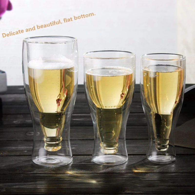 

​Creative Cocktail Wineglass Mug Double Wall Mugs Beer Wine Glasses Whiskey Champagne Glass Coffee Cup Vodka Cups Bottle Style