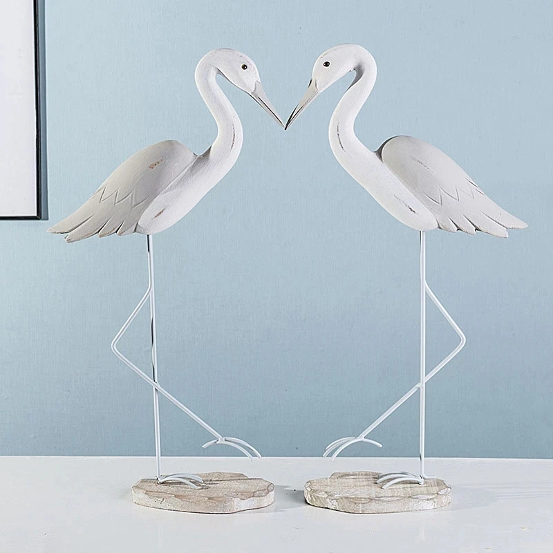 

Home Decoration Mediterranean Style Seagull Miniature Model Pure Handmade Wooden Ornament Office Desktop Decoration Furnishings